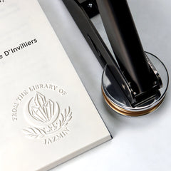 Custom Book Embosser | Elegant Minimalist Personalized Library Stamp Gift | Leewindo