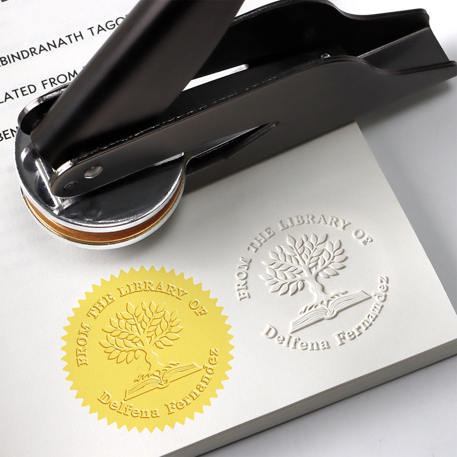 Custom Book Embosser | Personalized Library Stamp for Book Lovers