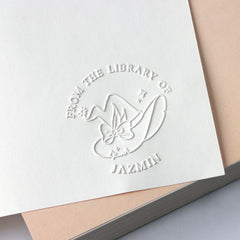 Custom Book Embosser | Elegant Minimalist Personalized Library Stamp Gift | Leewindo