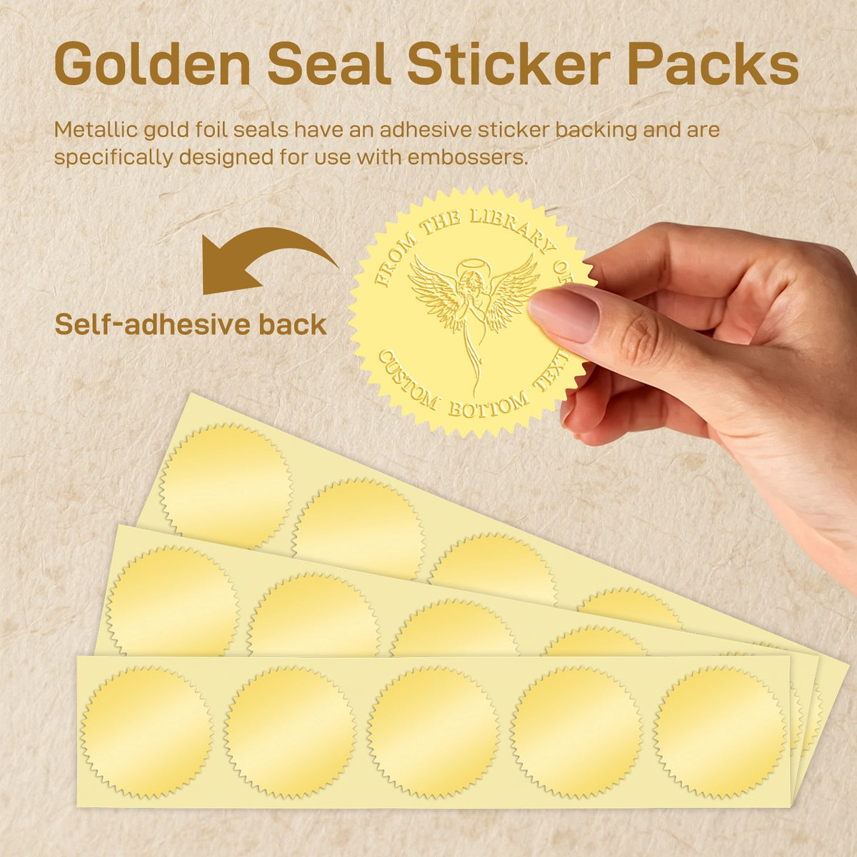 Book Embosser  Golden Seal Sticker