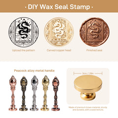 DIY Custom Engraved Wax Seal - Metal handle (3cm/1.18in)