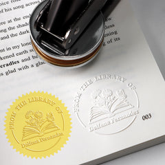 Custom Book Embosser | Personalized Library Stamp for Book Lovers