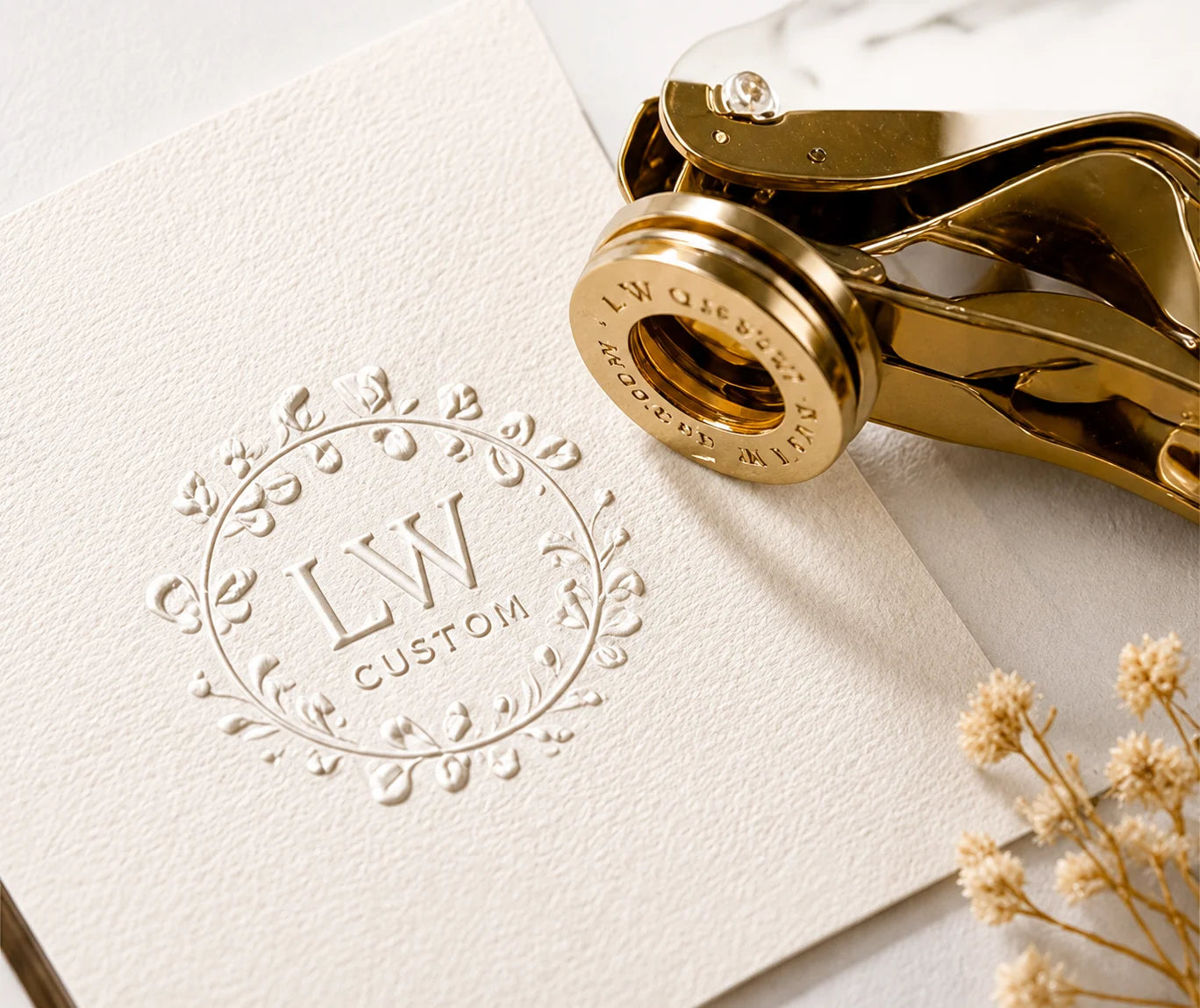 Custom embosser on paper